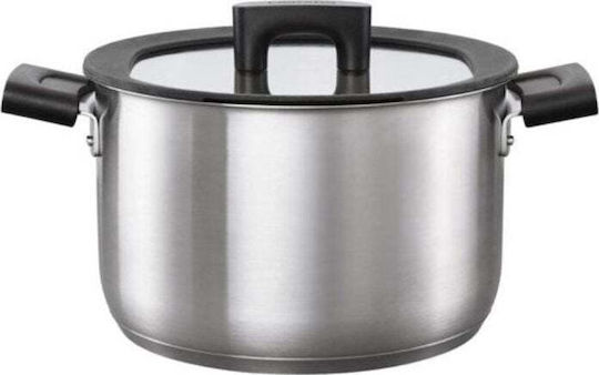 Fiskars Hard Face Βαθιά Ανοξείδωτη Κατσαρόλα 5lt / 22cm