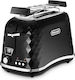 De'Longhi Brillante Toaster 2 Slots 900W Black