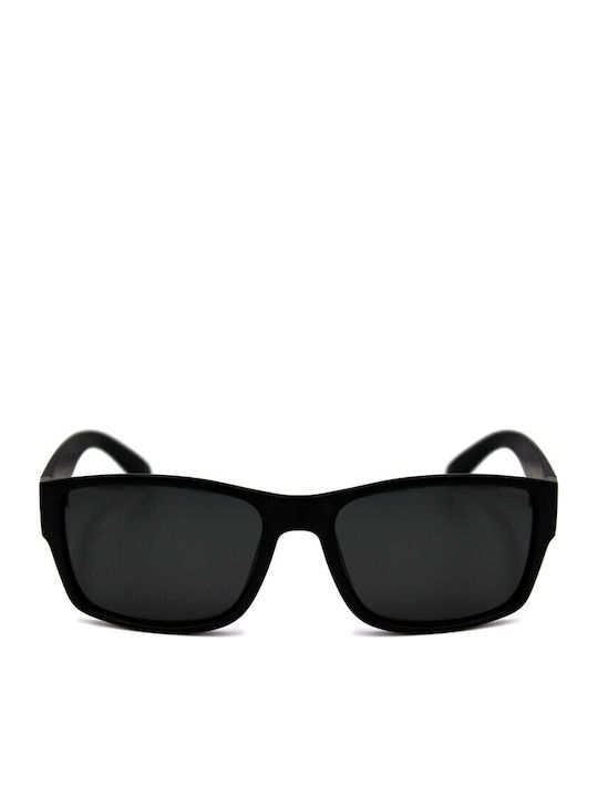 V-store Unisex Sunglasses with Black Plastic Frame and Black Polarized Lens POL4061BLACKMAT