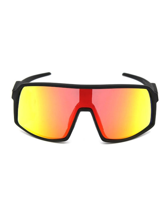 V-store Sonnenbrillen mit Schwarz Rahmen und Mehrfarbig Polarisiert Spiegel Linse POL8230PORANGE