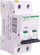 Schneider Electric Автоматичен Прекъсвач 1Спецификация Двуполюсен AC/DC A9F07201
