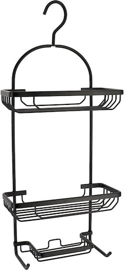 Wall Mounted Bathroom Shelf Metallic 28x12.5x12.5cm Black