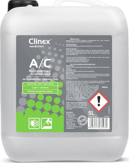 Clinex Υγρό Καθαρισμού για Air Condition Αυτοκινήτου 5lt