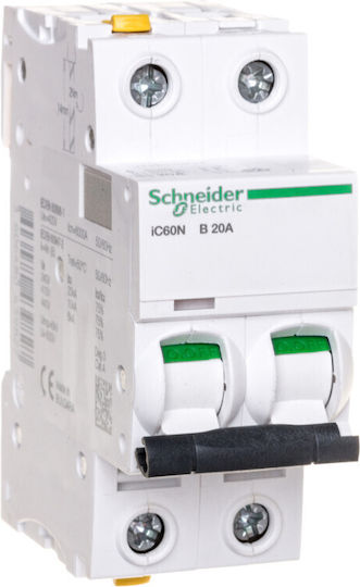 Schneider Electric Αυτόματη Ασφάλεια 20A Διπολική AC/DC A9F03220