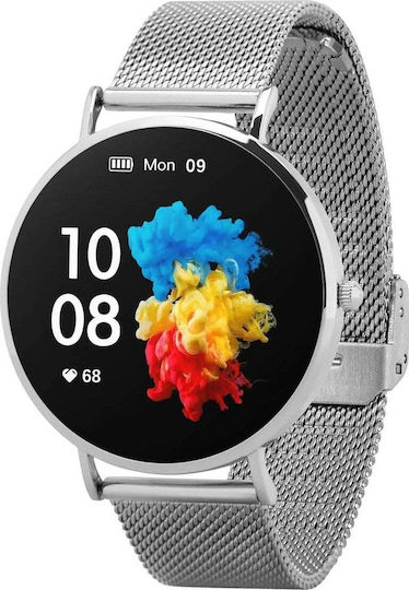 Garett Verona 50mm Smartwatch with Heart Rate Monitor (Silver)