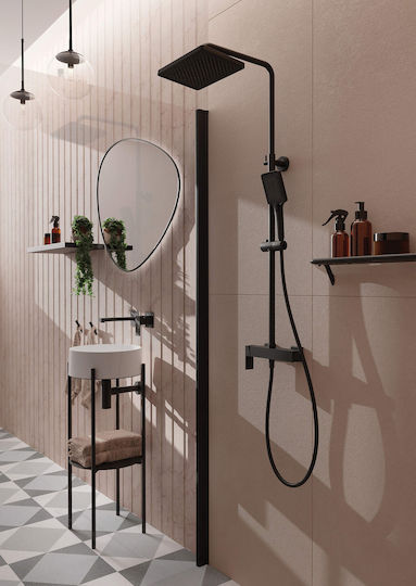 Deante Wall Mounted Bathroom Shelf Metallic Black