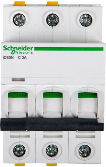 Schneider Electric Αυτόματη Ασφάλεια 2A Τριπολική AC/DC A9F04302