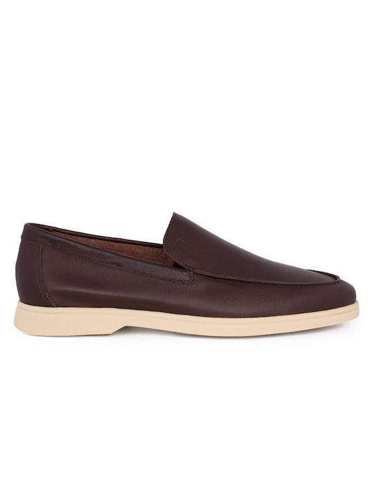 Frau Δερμάτινα Ανδρικά Loafers σε Καφέ Χρώμα