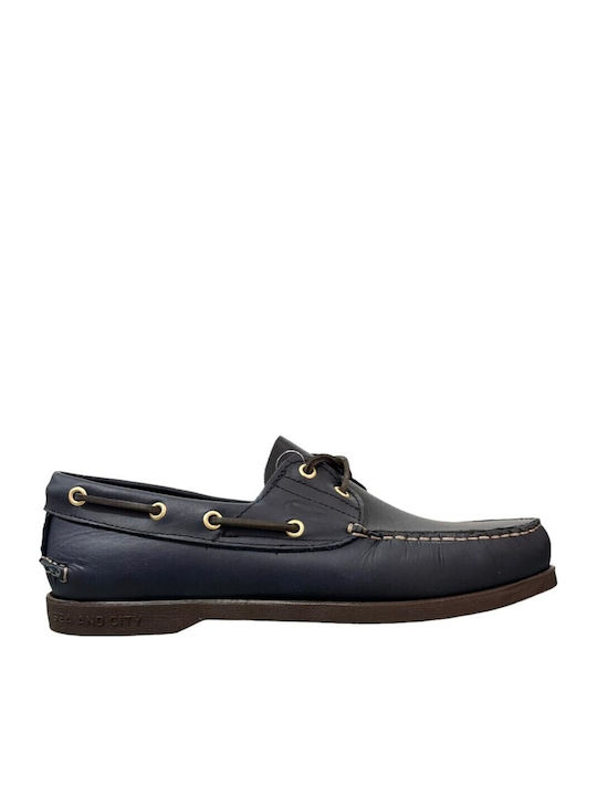 Δερμάτινα Ανδρικά Boat Shoes σε Μπλε Χρώμα