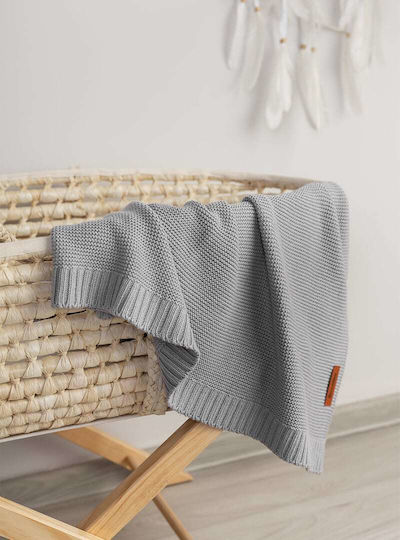 Sensillo Одеяло Детски пелени за пелени 100% памук Сив Grey 80x100см.