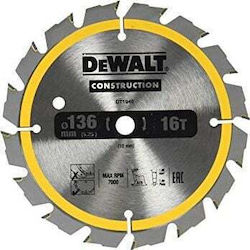 Dewalt Δίσκος Κοπής Ξύλου 136mm DT1947