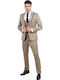 Herrenanzug mit Weste Beige