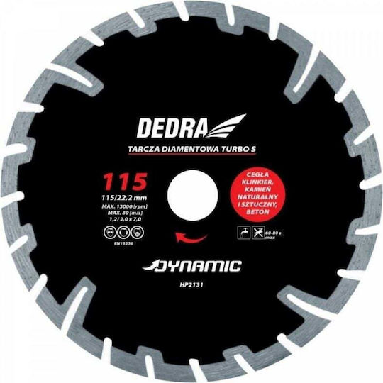 Dedra Cutting Disc Construction Materials Hole Diameter 125mm 1pcs