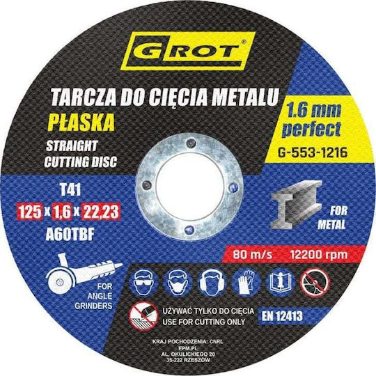 Grot Cutting Disc Metal Hole Diameter 125mm 10pcs