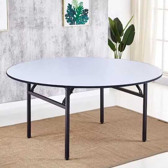 Tisch Zusammenklappbar Noel Round Weiß 120x120x75cm