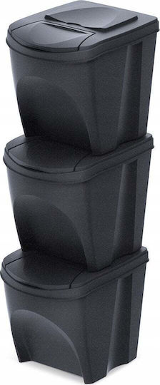 Prosperplast Waste Bin Waste Plastic Gray 25lt 1pcs
