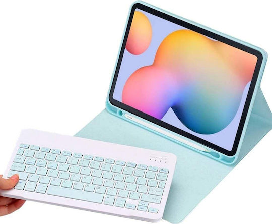 Strado Flip Cover with Keyboard in English US Blue for Samsung Galaxy Tab S6 Lite