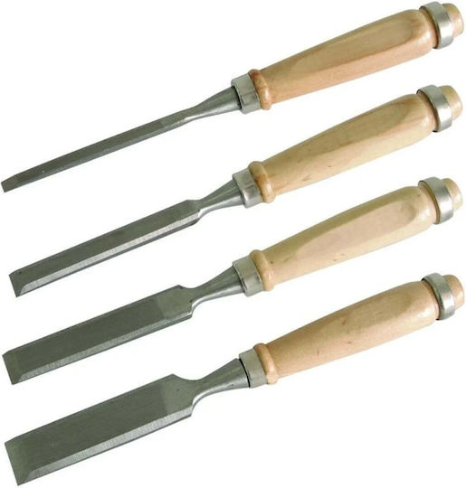 Mega Meißel Breite 24mm mit Hölzernes Griff Set 4Stück