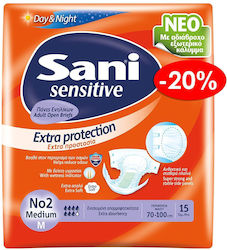 Sani Sensitive Extra Protection Incontinence Diapers Medium 15 Units