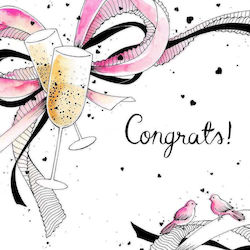 Clear Creation Swarovski Square Champagne Wedding Card Cl2510