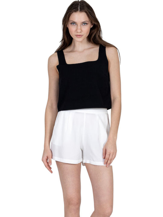 Γυναικείο Crop Top Αμάνικο Μαύρο