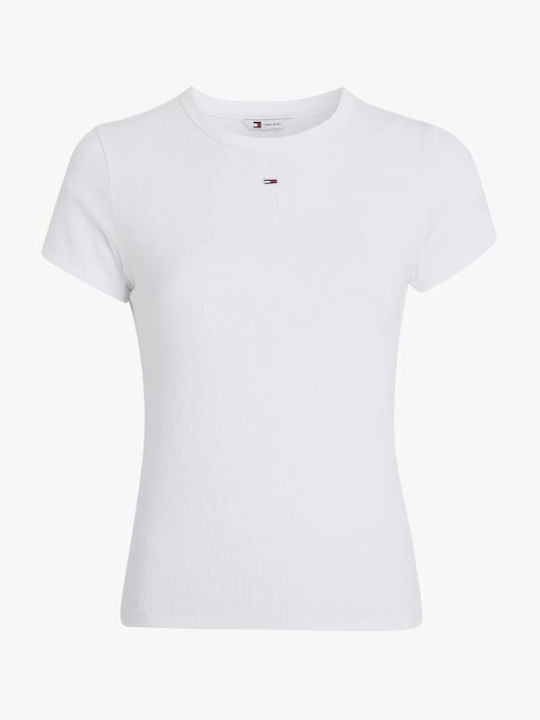 Tommy Hilfiger Γυναικεία Μπλούζα Βαμβακερή Λευκή