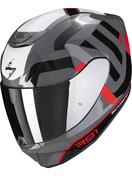 Scorpion Exo 391 Arok Grey/Red/Black Κράνος Μηχανής Full Face ECE 22.06 με Sunvisor