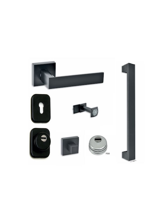 Set of Door Handles Best Sd1 Nickel Black Matte Black Matte Center Distance D Handle Length L 1360/1400mm Alloy Pseudo Silver