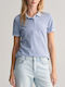 Gant Sunfaded Women's Polo Blouse Short Sleeve Light Blue