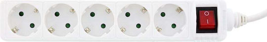InLine Power Strip 5 Positions with Switch and Cable 1.5m