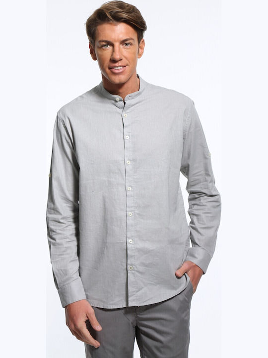 Langärmlig Leinen Hemd Grey