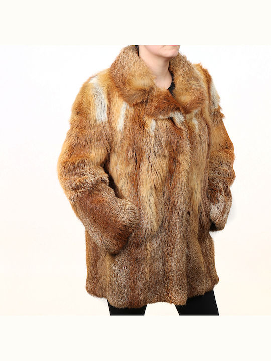 Ageridis Leather Women's Long Fur Cinamon