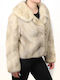 Ageridis Leather Women's Long Fur Beige