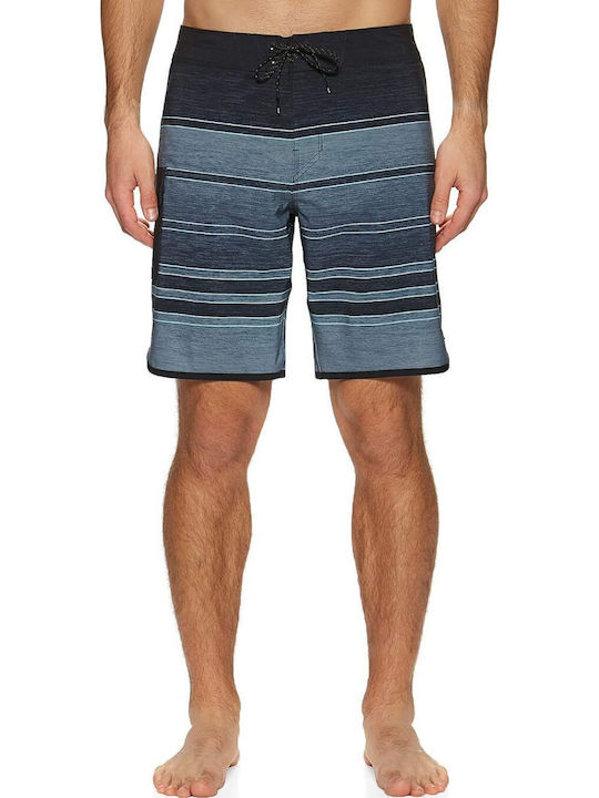 Costum De Baie Bărbați Pantaloni Scurți Negri/Albăstri Cu Dungi