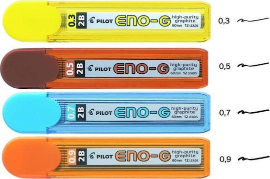 Pilot 12 Συσκευασίες x 12 Μύτες Μολυβιού Πάχους 0.5mm Τύπου 2B Πορτοκαλί