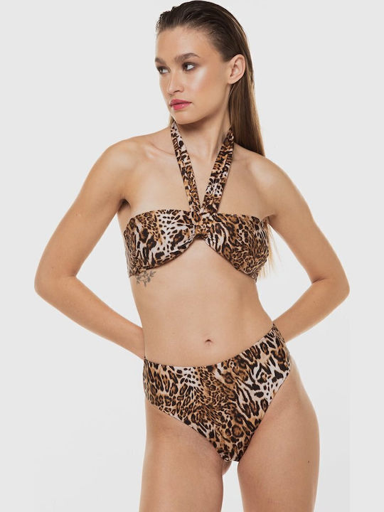 Slip Bikini Inferioare Talie Înaltă Animal Print