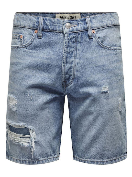 Only & Sons Herrenshorts Jeans Light Blue