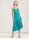 Moutaki Satin Maxi Rock emerald