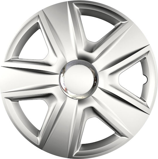AMiO Set Capace De Roți Auto 4 Bucăți 15 Argintii/Argintii