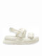 Leather Women's Flat Sandals in White Color