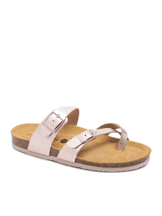 Bombay Leather Women's Flat Sandals Anatomic in Pink Color