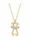 Гердан Дете Мама 14K Злато Момиче Диаманти 0.02ct Vs2 H Pk0204