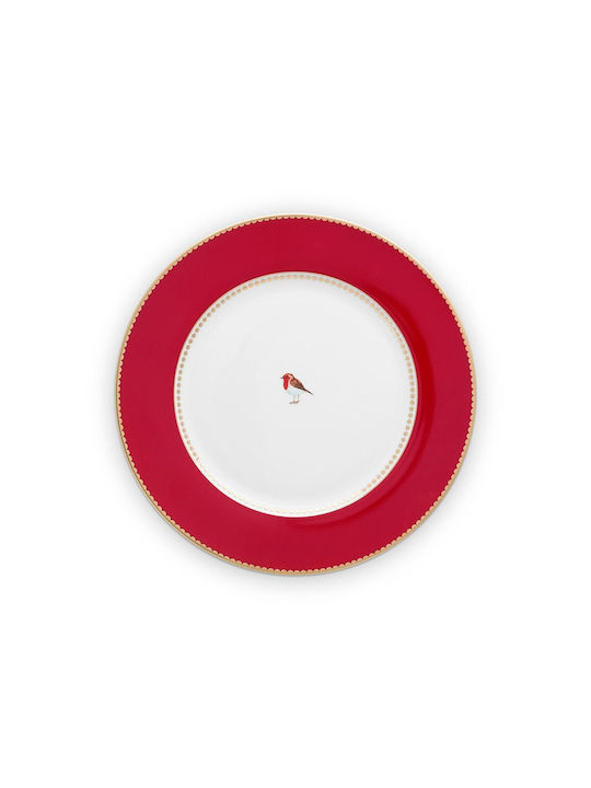 PiP Studio Love Birds Πιάτο Γλυκού από Πορσελάνη Red με Διάμετρο 21cm