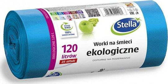 Stella Σακούλες Απορριμάτων για τον Κήπο Χωρητικότητας 120лт 25бр Διάφανες