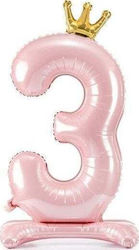 Partydeco Folienballon Stehend 3 84cm Hellrosa