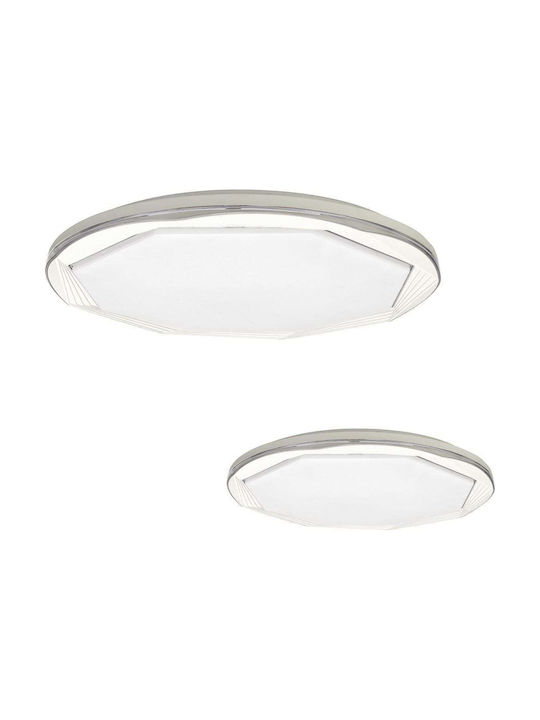 Milagro Optima Modern Metal Mount Ceiling Light with Integrated LED in White color White