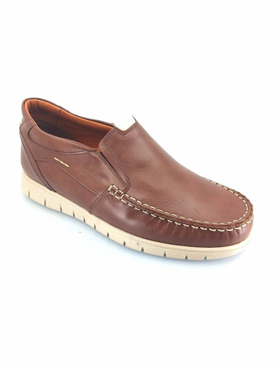 Boxer Men's Leather Moccasins Tabac Brown