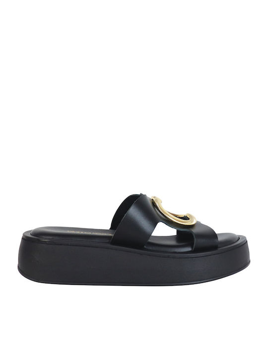 Flache Sandalen für Damen Flatforms in Schwarz Farbe