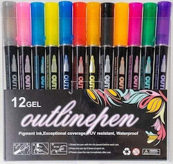Fandy Marker Outline Shine 12 Colours