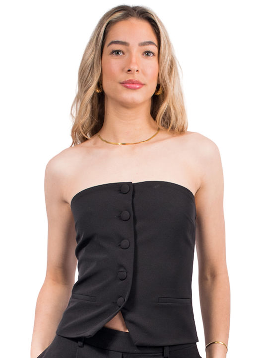 SunsetGo! Erika Women's Blouse Strapless Black